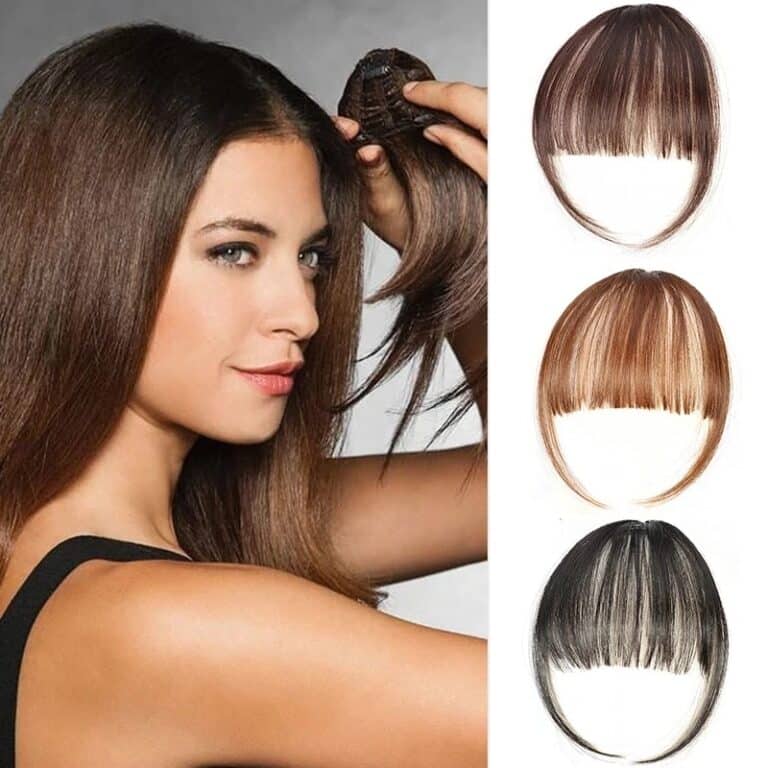 Perruque synthétique lisse naturelle, faux frange fine à Clip, accessoires pour filles invisibles, 4 couleurs naturelles 1