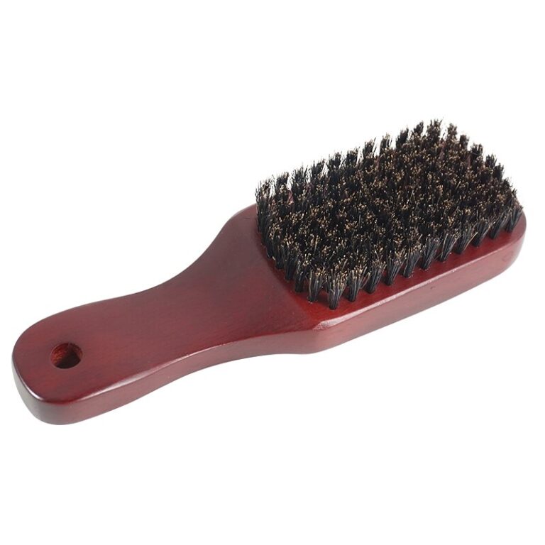 Brosse de Nettoyage à Manche en Bois en Poils de Sanglier, Peigne Antistatique pour Barbe et Coiffure, Outils de Rasage pour Homme 4