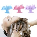 Brosse en Silicone de Massage du Cuir Chevelu lors du Shampooing, Peigne de Bain pour Shampooiner et Masser, Brosses de Massages Capillaires à Utiliser sous la Douche, Outil de Soin, Peignes 5
