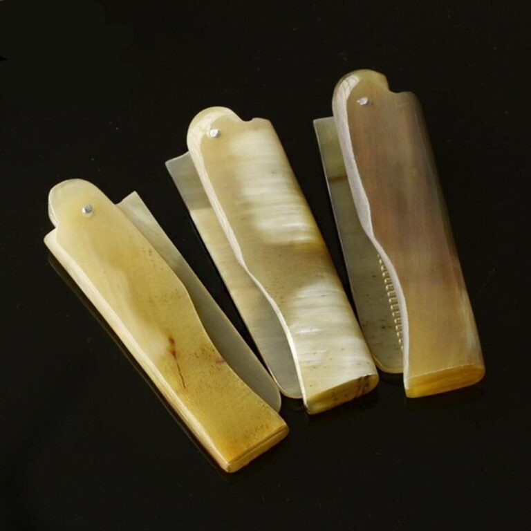 Peigne à cheveux en corne de Yak, brosse à cheveux pliable, Portable, Moustache, barbe, peigne à Clip de poche, outils de coiffure, soins capillaires, 1 pièce 3