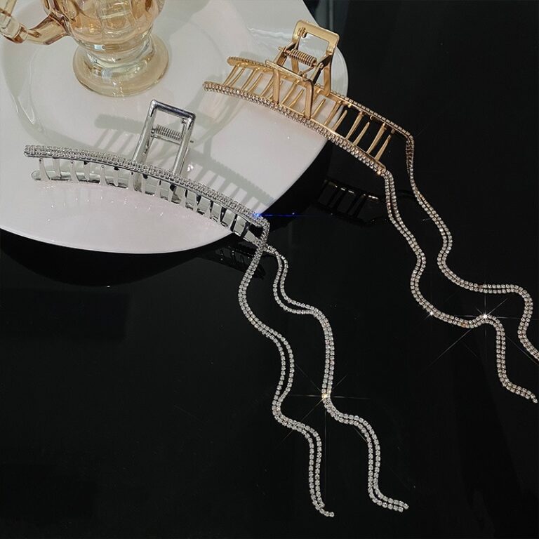 Pinces à cheveux en strass pour femmes, longues pinces à pampilles, épingles à cheveux, bijoux, mode coréenne, accessoires pour cheveux 2