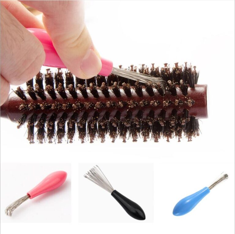 Nettoyeur de brosse à cheveux en plastique métal, dissolvant de nettoyage, outil intégré, poignée, accessoires de peigne à cheveux, couleur aléatoire 2