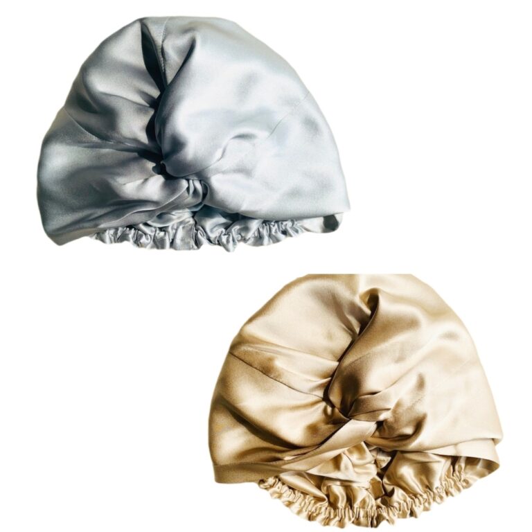 Bonnets Turban en soie de mûrier pour femmes, bonnet de nuit torsadé 19 Momme, bonnet enveloppant de cheveux en soie Pure pour dames bouclées, couvre-chef 100 22