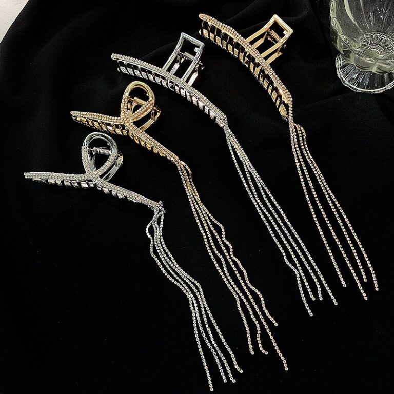 Pinces à cheveux en strass pour femmes, longues pinces à pampilles, épingles à cheveux, bijoux, mode coréenne, accessoires pour cheveux 4
