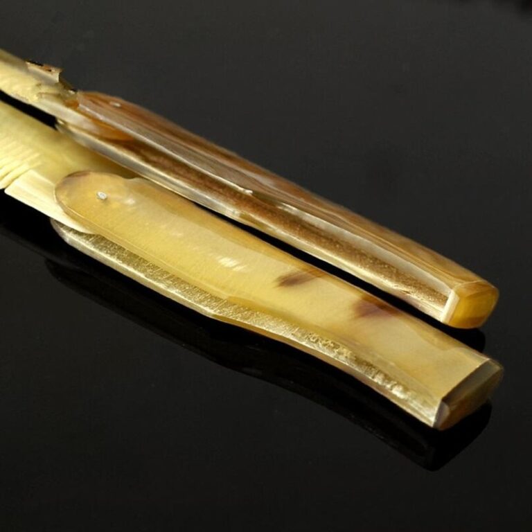 Peigne à cheveux en corne de Yak, brosse à cheveux pliable, Portable, Moustache, barbe, peigne à Clip de poche, outils de coiffure, soins capillaires, 1 pièce 6