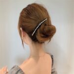 Vintage Pearl Crystal Hairclips Fashion Women Girls Maker Bun Hair Combs Plastic Shiny Chain Hair Accessories Ornament Headdress 6
