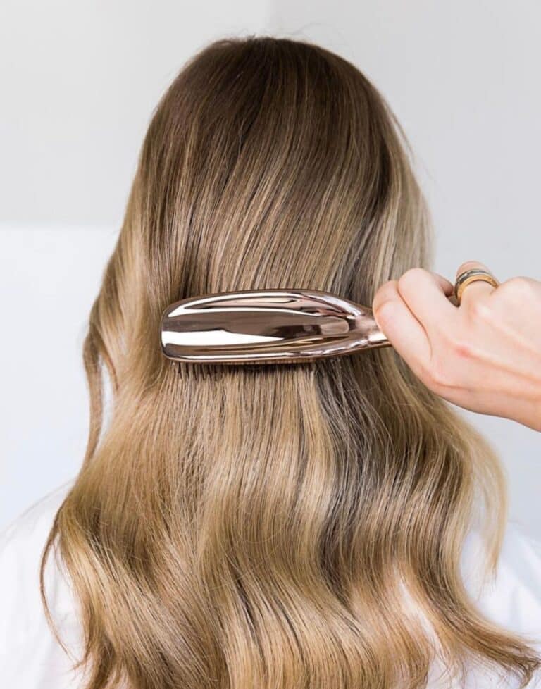Brosse de massage du cuir chevelu japonais Premium, peigne de nettoyage des cheveux en plastique humide et démêlant, Rose et or 3