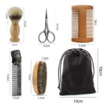 Brosse à raser en poils de sanglier pour hommes, accessoire écologique, Portable, barbier naturel, pour le nettoyage du visage, outils de moustache, sac cadeau 6