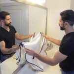 Tablier de rasage Chic pour hommes, soin des cheveux, bavoir pour adulte, support de rasage pour le visage, accessoire de nettoyage, organisateur pour coiffeur, cadeau pour hommes 2