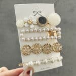 1 ensemble de pinces à cheveux en acrylique pour femmes, Barrettes en perles géométriques, épingles à cheveux, couvre-chef fille, accessoires de cheveux, bijoux 62