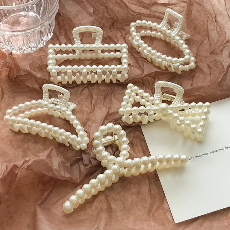 Épingles à cheveux en Imitation perle coréenne, pinces à cheveux géométriques bain grande pince requin Clip arrière tête pince à cheveux femmes accessoires de cheveux 20