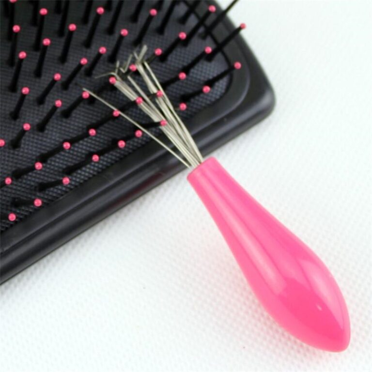 Nettoyeur de brosse à cheveux en plastique métal, dissolvant de nettoyage, outil intégré, poignée, accessoires de peigne à cheveux, couleur aléatoire 5