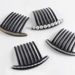 Vintage Pearl Crystal Hairclips Fashion Women Girls Maker Bun Hair Combs Plastic Shiny Chain Hair Accessories Ornament Headdress 3