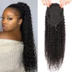 Aliballad – queue de cheval crépue et bouclée, cheveux humains Remy brésiliens, queue de cheval bouclée Afro, avec cordon de serrage, Extensions 100g-150g pour femmes 8