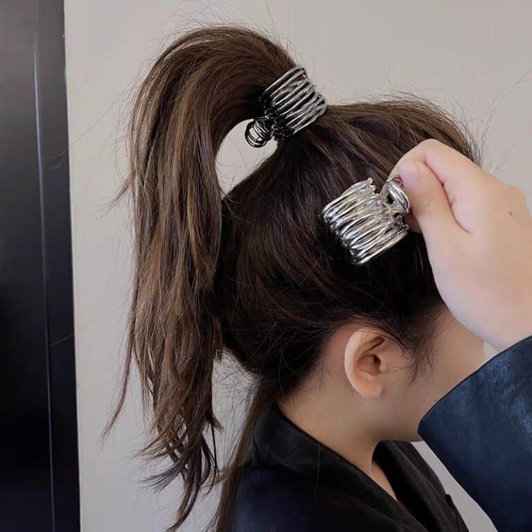 Pince à Cheveux Irrégulière en Métal pour Fille, Queue de Cheval Haute, Épingle, Fouet Avancé, Accessoires de Sauna, Nouvelle Collection 3