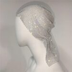 Foulard de tête en biscuits pour femme, turban kendning, chapeau rond, bijoux de cheveux scintillants, mode pour dames, 7.5 6
