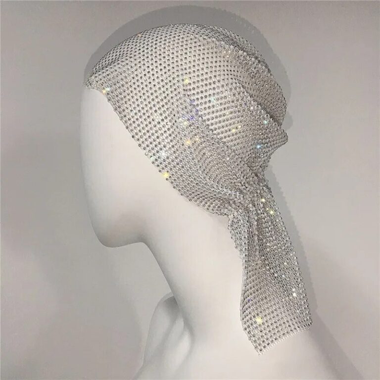Foulard de tête en biscuits pour femme, turban kendning, chapeau rond, bijoux de cheveux scintillants, mode pour dames, 7.5 6