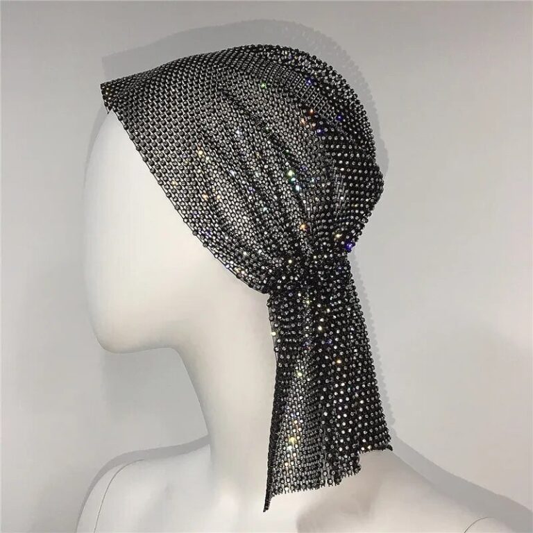 Foulard de tête en biscuits pour femme, turban kendning, chapeau rond, bijoux de cheveux scintillants, mode pour dames, 7.5 4