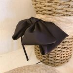 Beau bandeau noir à gros nœud pour femmes, bandeau Vintage pour filles, bandeau large pour cheveux, accessoires pour cheveux 14