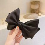 Beau bandeau noir à gros nœud pour femmes, bandeau Vintage pour filles, bandeau large pour cheveux, accessoires pour cheveux 16