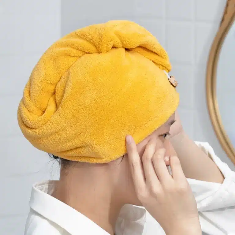 Serviette de cheveux en microfibre, chapeau enveloppant de qualité supérieure Anti-frisottis pour femmes et hommes, chapeau de séchage des cheveux secs, bonnet de bain enveloppé Super absorbant 2