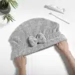 Serviette de Cheveux en Bambou pour Femme, Turban de Douche en Microcarence avec Nministériels d Papillon, Absorbant, vaccage Rapide, Anti Frisottis 4
