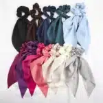 Chouchous en ULpour cheveux longs pour femmes, foulard en queue de cheval, bande élastique douce, accessoires pour cheveux, document solide, mode coréenne 3