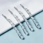 Pince à cheveux en zircon cubique pour femmes, cristal brillant, Design coréen élégant, Barrette à pression, ensemble d'accessoires pour cheveux 28