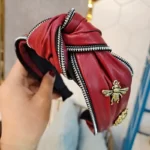 Bandes de sauna larges en cuir synthétique pour femmes, doux, rétro, PU, métal JOLeather, optique fille, bandeau, accessoires pour cheveux, nouvelle équation, 2022 4
